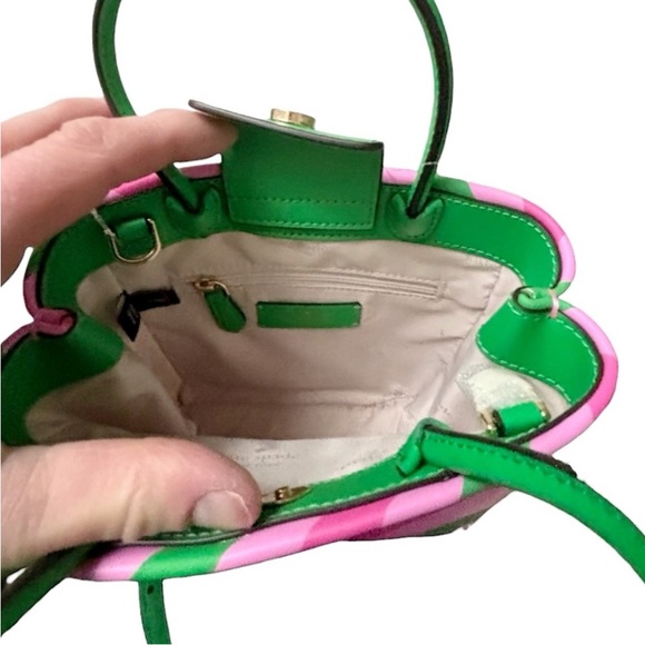 Pink and Green Striped Kate's Bag - Picture 4 of 6